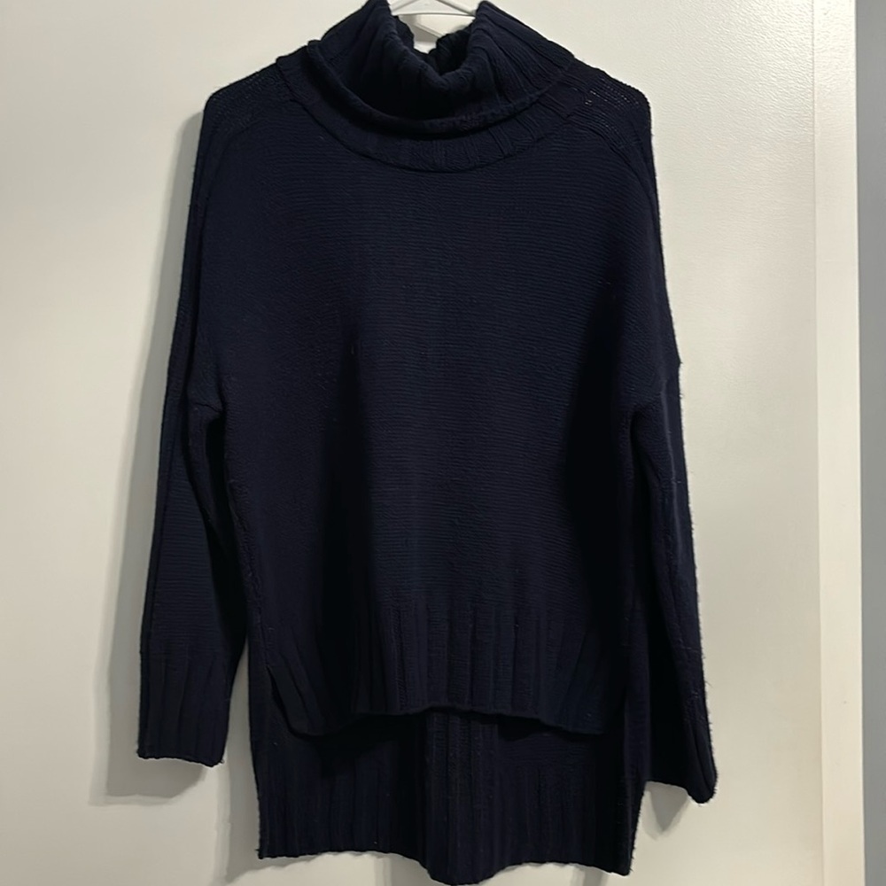 Topshop Navy Turtle Neck Sweater
